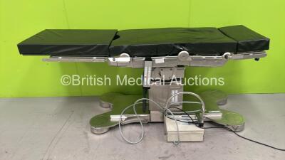 Maquet Operating Table Model No 1150.02D0 with Controller, Cushions and Battery Charger (Powers Up) *S/N 00307*