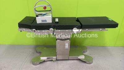 Maquet Operating Table Model 1150.30B0 with Cushions, Controller and Battery Charger (No Power) *S/N 01951*