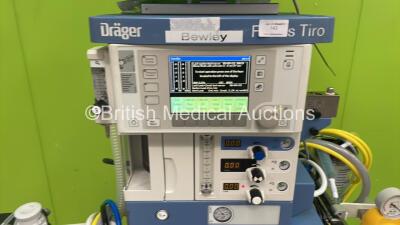 Drager Fabius Tiro Anaesthesia Machine Software Version 3.37B- Total Running Hours 2350 - Total Ventilator Hours 30 with GE Carescape B650 Monitor and Hoses (Powers Up) *S/N ASEH-0199* - 3