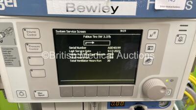 Drager Fabius Tiro Anaesthesia Machine Software Version 3.37B- Total Running Hours 2350 - Total Ventilator Hours 30 with GE Carescape B650 Monitor and Hoses (Powers Up) *S/N ASEH-0199* - 5