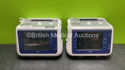 2 x Nippy Breas Medical 4+ Ventilators with SpO2 and CO2 Options (Both Untested Due to Possible Flat Batteries, 1 with Missing Side Cover-See Photo) *GL*