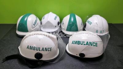 6 x Ambulance Safety Helmets