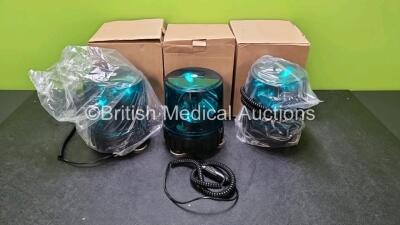 3 x Jewel Green Ambulance Beacon Strobe Lights (Untested Due to DC Power Supply)