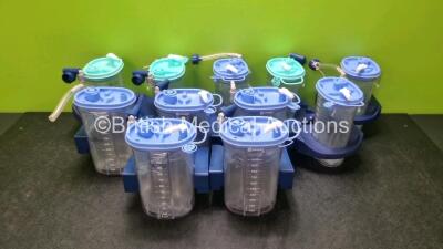 Job Lot Including 11 x Serres Suction Cups with Lids and 11 x Inserts For LSU Laerdal Suction Units