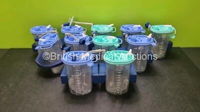 Job Lot Including 11 x Serres Suction Cups with Lids and 11 x Inserts For LSU Laerdal Suction Units