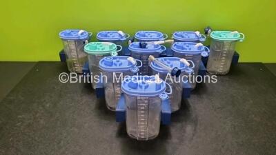 Job Lot Including 11 x Serres Suction Cups with Lids and 11 x Inserts For LSU Laerdal Suction Units