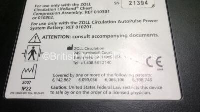 Zoll Autopulse Resuscitation System Model 100 *Mfd 2007* (Untested Due to No Battery) *SN 21394* - 5