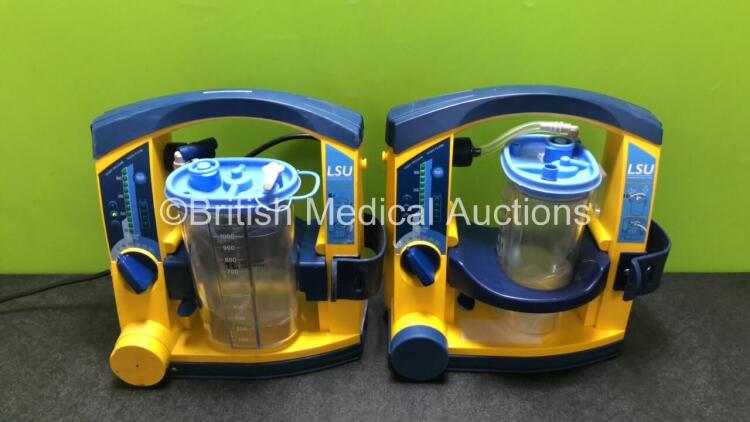 2 x Laerdal LSU Suction Units with Cups and 1 x Battery (1 x Powers Up, 1 x Draws Power) *SN 78101577938 / 78251357871*