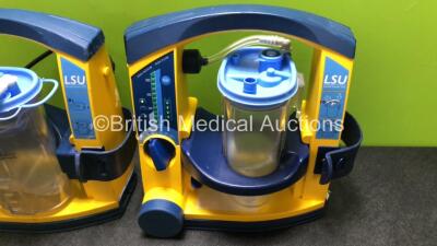 2 x Laerdal LSU Suction Units with Cups and 1 x Battery (1 x Powers Up, 1 x Draws Power) *SN 78101577938 / 78251357871* - 3