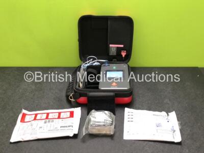 Philips Heartstart FR3 Defibrillator with 2 x Batteries *Install Dates 01-2025 / 04-2027* and 2 x Electrode Pads *Both in Date - 1 x Opened* in Carry Case (Powers Up) *SN C16A-00934* **C**