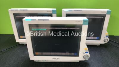 3 x Philips IntelliVue MP70 Patient Monitors (All Power Up) *SN DE73173441 / DE73173443 / DE73173451*