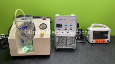 Mixed Lot Including 1 x Goldway UT4000A Patient Monitor Including ECG, TEMP1 and TEMP 2 Options with 1 x AC Power Supply (Powers Up) 1 x Eschmann VP 25 Suction Unit with Cup (Untested Due to Cut Cable with Missing Lid-See Photo) 1 x Cool Flow Irrigation P