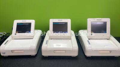 3 x Philips Avalon FM30 Fetal Monitors Including NBP and SpO2 Options (All Power Up)