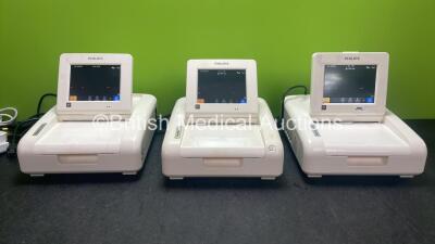 3 x Philips Avalon FM30 Fetal Monitors Including NBP and SpO2 Options (All Power Up)