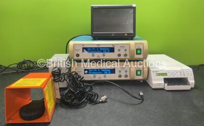 Mixed Lot Including 1 x Dyonics Power Electrosurgical Unit, 1 x Dyonics EP-1 Endoscopic Powered Instrument System, 1 x Spacelabs elance Model 93300 Patient Monitor Including ECG, NIBP, SpO2, T1 and T2 Options, 1 x Sony UP-25MD Color Video Printer, 1 x Pne