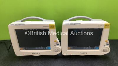 2 x Philips IntelliVue MP30 Touch Screen Patient Monitors (Both Power Up) *SN DE72888523 / DE72888378*