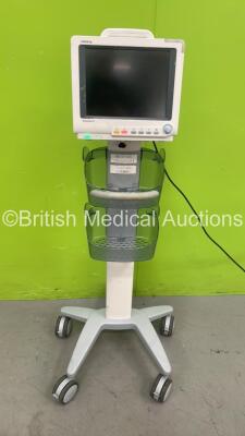 Mindray BeneView T5 Patient Monitor on Stand (Powers Up - Screen Very Dark / Dim) *S/N CM-0311345*