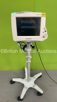 Philips IntelliVue MP30 Patient Monitor on Stand Ref 862135 (Powers Up - Crack to Surround - See Pictures) *S/N DE728B2642*