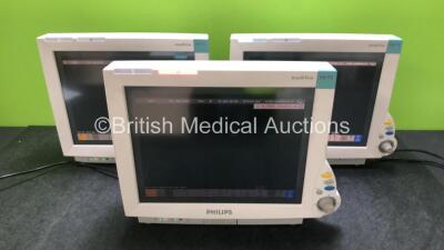 3 x Philips IntelliVue MP70 Patient Monitors (All Power Up) *SN DE73173471 / DE73173433 / DE73173431*