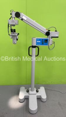 Zeiss OPMI 6-CFC XY Surgical Microscope with Binoculars, 2 x 12,5x Eyepieces and f=200 Lens on S5 Stand (Powers Up with Good Bulb - Missing Lamp Draw - See Pictures - Rear Rubber Trim Loose)