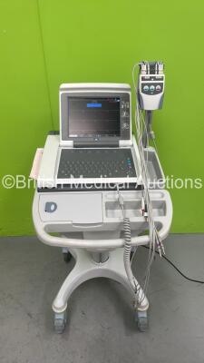 GE MAC 5500 ECG Machine on Stand with 10 Lead ECG Leads (Powers Up) *S/N SCD09065472PA*