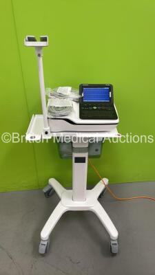 GE MAC 2000 ECG Machine with 10 Lead ECG Leads on Cart (Powers Up - In Excellent Condition) * Mfd 2018 *