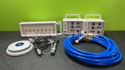 Mixed Lot Including 2 x APC Medical Model 4170 Bedside Monitors, 1 x Philips M8048A Module Rack, 1 x N20 Hose, 1 x Finesse Footswitch, 1 x SpO2 Finger Sensor and 1 x Otoscope