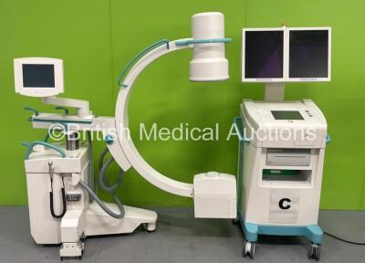 Ziehm Imaging Ziehm Vision C-Arm *Mfd - 03/2009* with Dual Flat Screen Image Intensifier, Sony UP-990AD Hybrid Graphic Printer, Footswitch and Exposure Trigger (No Power, HDD Removed, Missing Connector Cable and Back of Plug) *9892*