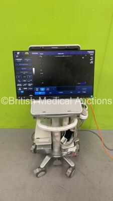 Toshiba Viamo SSA-640A Flat Screen Ultrasound Scanner *S/N E1B0982203* **Mfd 10/2009** Version 2.0.300 with 2 x Transducers / Probes (PLT-1204BT *Mfd 07/2009* and PVT-375ST *Mfd 04/2017*) on Stand with Sony UP-D897 Digital Graphic Printer (Powers Up - Scr