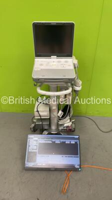 Toshiba Viamo SSA-640A Flat Screen Ultrasound Scanner *S/N E1B0982203* **Mfd 10/2009** Version 2.0.300 with 2 x Transducers / Probes (PLT-1204BT *Mfd 07/2009* and PVT-375ST *Mfd 04/2017*) on Stand with Sony UP-D897 Digital Graphic Printer (Powers Up - Scr - 12