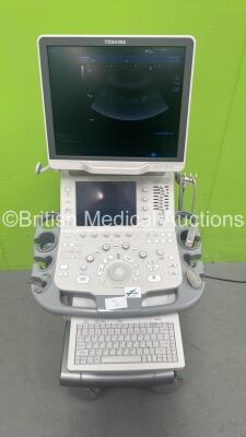 Toshiba Aplio 400 TUS-A400 Ultrasound Scanner *S/N T1C1222363* **Mfd 02/2012* Software Version AB_V2.10*R002 with 2 x Transducers / Probes (PVT-375BT *Mfd 02/2016* and PVT-674BT *Mfd 09/2019) and Sony UP-D897 Digital Graphic Printer (Powers Up) ***IR157**