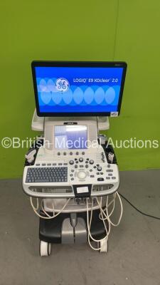 GE Logiq E9 XDClear Flat Screen Ultrasound Scanner Ref 5205000-9 *S/N 203617US6* **Mfd 2017** Software Version R6 Software Revision 2.1 with 3 x Transducers / Probes (C1-6-D Ref 5418916 *Mfd 2017* / 9L-D Ref 5194432 *Mfd 08/2017* and M5S-D Ref GE-R3MIX *M - 3