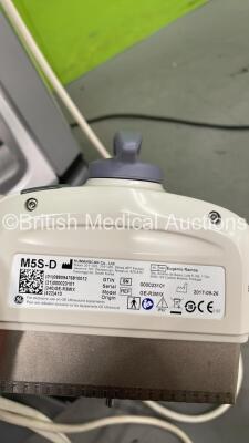 GE Logiq E9 XDClear Flat Screen Ultrasound Scanner Ref 5205000-9 *S/N 203617US6* **Mfd 2017** Software Version R6 Software Revision 2.1 with 3 x Transducers / Probes (C1-6-D Ref 5418916 *Mfd 2017* / 9L-D Ref 5194432 *Mfd 08/2017* and M5S-D Ref GE-R3MIX *M - 18