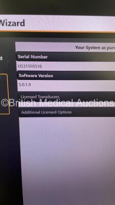 Philips Affiniti 70G Flat Screen Ultrasound Scanner Ref 989605416151 *S/N US315F0518* **Mfd 2015** Software Version 5.0.1 with 2 x Transducers / Probes (L12-3 and C10-3v) (Powers Up with Error - See Pictures - Missing Dials / CD Drive Trim / Damaged Scree - 10