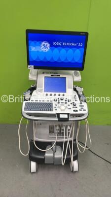 GE Logiq E9 XDClear Flat Screen Ultrasound Scanner Ref 5205000-9 *S/N 203614US6* **Mfd 2017** Software Version R6 Software Revision 2.0 with 3 x Transducers / Probes (ML6-15-D Ref 5199103 *Mfd 09/2017* / 9L-D Ref 5194432 *Mfd 08/2017* and C1-6-D Ref 54189