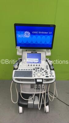 GE Logiq E9 XDClear Flat Screen Ultrasound Scanner Ref 5205000-9 *S/N 203614US6* **Mfd 2017** Software Version R6 Software Revision 2.0 with 3 x Transducers / Probes (ML6-15-D Ref 5199103 *Mfd 09/2017* / 9L-D Ref 5194432 *Mfd 08/2017* and C1-6-D Ref 54189 - 2