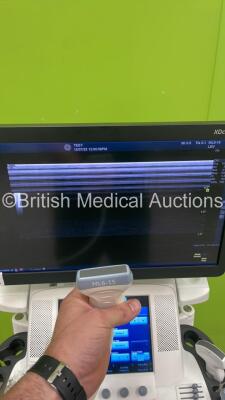 GE Logiq E9 XDClear Flat Screen Ultrasound Scanner Ref 5205000-9 *S/N 203614US6* **Mfd 2017** Software Version R6 Software Revision 2.0 with 3 x Transducers / Probes (ML6-15-D Ref 5199103 *Mfd 09/2017* / 9L-D Ref 5194432 *Mfd 08/2017* and C1-6-D Ref 54189 - 6