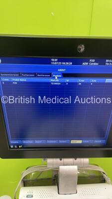 GE Logiq Vivid S5 Flat Screen Ultrasound Scanner Ref H45041FR *S/N 8512VS5* **Mfd 06/2015** Application Software Version 12.2 Build 68 System Software Version 8.0.2 with 1 x Transducer / Probe (TE100024) and 3 Lead ECG Leads (Powers Up) ***IR158*** - 12