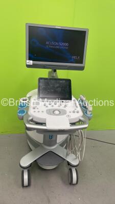 Siemens Acuson S2000 Flat Screen Ultrasound Scanner *S/N (21) 214370* **Mfd 09/2016** Software 500.1.061 with 3 x Transducers / Probes (6C1 HD / 18L6 HD and 9L4) and Mitsubishi P93D Printer (Powers Up) ***IR150***