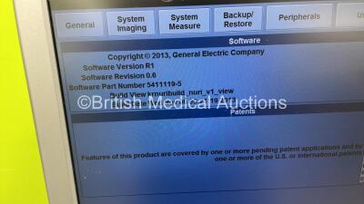 GE Logiq S7 Expert Flat Screen Ultrasound Scanner Ref 5436957 *S/N 245760SU4* **Mfd 02/2014** Software Version R1 Software Revision 0.6 with 2 x Transducers / Probes (IC5-9-D Ref 5194434 *Mfd 01/2014* and C1-5-D Ref 5261135 *Mfd 01/2014*) and Sony UP-D897 - 12