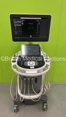 Philips Affiniti 70G Flat Screen Ultrasound Scanner Ref 989605416151 *S/N US315F0513* **Mfd 2015** Software Version 5.0.1.9 with 3 x Transducers / Probes (C5-1 / C10-3v and L12-3) (Powers Up - Damage to Probe - See Pictures - Keyboard will Not Lock in Par