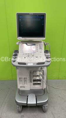 Toshiba Aplio 500 TUS-A500 Flat Screen Ultrasound Scanner *S/N T1F1425096* **Mfd 02/2014** Software Version with AB_V4.00*R001 with 2 x Transducers / Probes (PLT-1005BT *Mfd 02/2014* and PLT-1204BT *Mfd 02/2014*) (Powers Up) ***IR155***