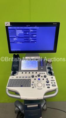 GE Logiq S8 XDclear Flat Screen Ultrasound Scanner Ref 5669845 *S/N 501132SU2* **Mfd 11/2016** Software Version R3 Software Revision 1.9 (Powers Up - Damaged / Missing Dials / Keys - See Pictures) ***IR144*** - 10