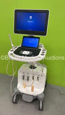 Philips Epiq 5G Flat Screen Ultrasound Scanner Ref 989605408541 *S/N USN13C0623* **Mfd 2013** Software Version 5.0.2 with 2 x Transducers / Probes (C10-3v and L12-5 50) (Powers Up - Missing Dials - See Pictures) - 7