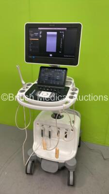 Philips Epiq 5G Flat Screen Ultrasound Scanner Ref 989605408541 *S/N USN13C0623* **Mfd 2013** Software Version 5.0.2 with 2 x Transducers / Probes (C10-3v and L12-5 50) (Powers Up - Missing Dials - See Pictures) - 17