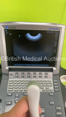 SonoSite M-Turbo Portable Ultrasound Scanner Ref P17000-13 *S/N WK3BHJ* **Mfd 07/2015** Boot Version 51.80.1110.011 ARM Version 51.80.110.011 with 2 x Transducers / Probes (ICTx/8-5 MHz Ref P07690-70 *Mfd 07/2015* and C60x/5-2 MHz Ref P07680-70 *Mfd 07/20 - 5