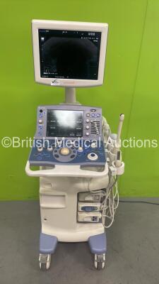 Aloka Prosound Alpha 7 Flat Screen Ultrasound Scanner *S/N M00801* **Mfd 2010** with 3 x Transducers / Probes (UST-9115-5 / ASU-1010 and UST-9118) (Powers Up) ***IR140***