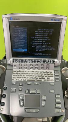 SonoSite M-Turbo Ultrasound System Ref P17000-16 *S/N Q4NPZ4* **Mfd 2017** Boot Version 51.80.111.019 ARM Version 51.80.111.019 with 2 x Transducers / Probes (ICTx/8-5MHz Ref P07690-70 *Mfd 2014* and C60x/5-2MHz Ref P07680-70 *Mfd 02/2015) and Sony UP-897 - 6