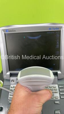 SonoSite M-Turbo Ultrasound System Ref P17000-16 *S/N Q4NPZ4* **Mfd 2017** Boot Version 51.80.111.019 ARM Version 51.80.111.019 with 2 x Transducers / Probes (ICTx/8-5MHz Ref P07690-70 *Mfd 2014* and C60x/5-2MHz Ref P07680-70 *Mfd 02/2015) and Sony UP-897 - 18