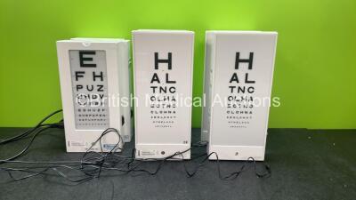 11 x Ophthalmic Panel Light Charts with 3 x AC Power Supplies (All Power Up)